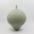Vase m/Hals Fasetter Lys Grønn fra Henrik Rasmussen
