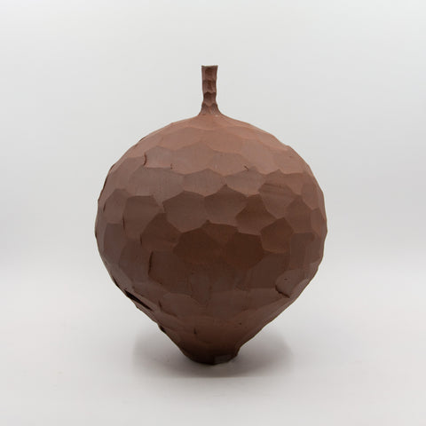 Henrik Rasmussen-Vase m/Hals Fasetter Terracotta H21-Norway Designs