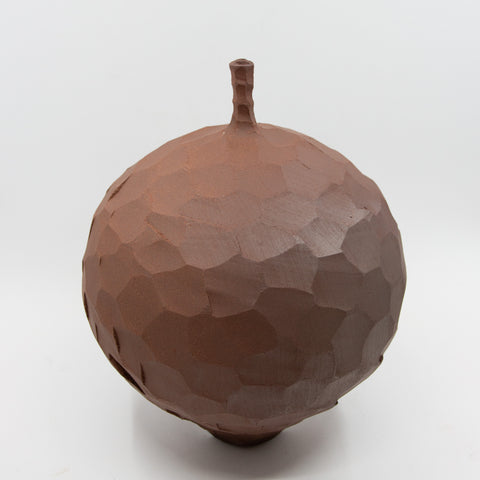 Henrik Rasmussen-Vase m/Hals Fasetter Terracotta H21-Norway Designs