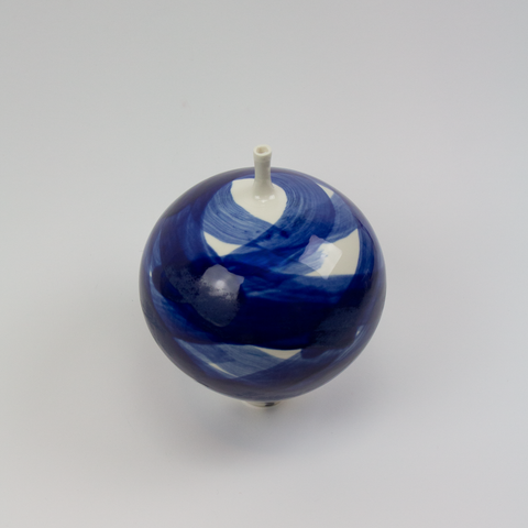 Henrik Rasmussen-Vase m/Hals Hvit og Blå-Norway Designs