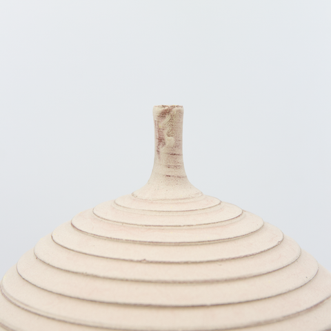 Vase m/Hals Riller Fersken fra Henrik Rasmussen