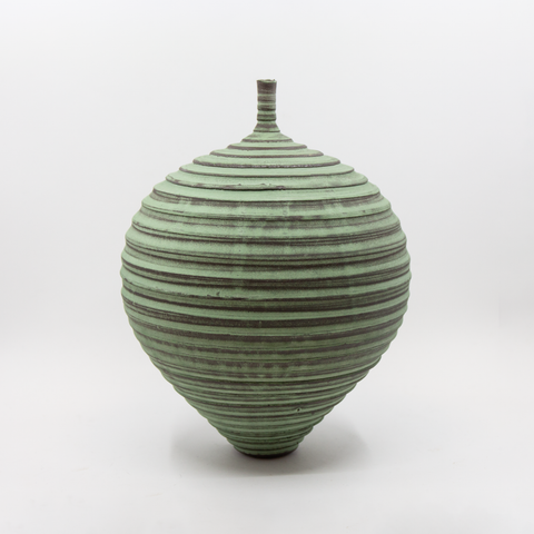 Henrik Rasmussen-Vase m/Hals Riller Grønn-Norway Designs