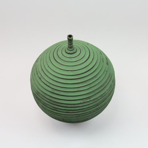 Henrik Rasmussen-Vase m/Hals Riller Grønn H24-Norway Designs