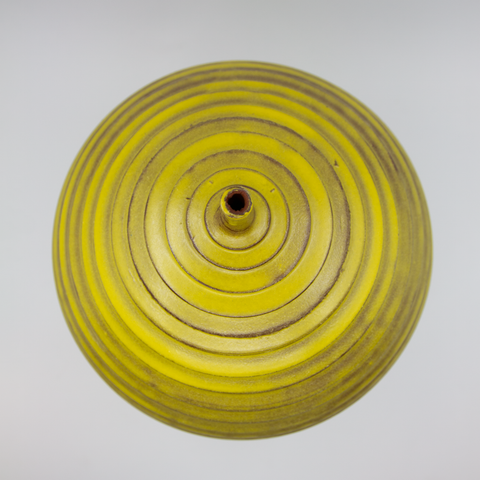 Vase m/Hals Riller Gul fra Henrik Rasmussen