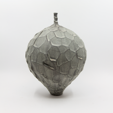 Henrik Rasmussen-Vase med hals grå fasetter-Norway Designs