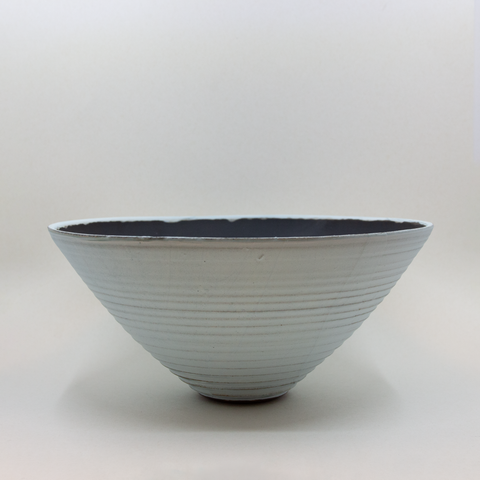 Henrik Rasmussen-Skål Stengods Lys Blå Riller-Norway Designs