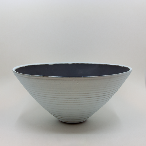 Henrik Rasmussen-Skål Stengods Lys Blå Riller-Norway Designs