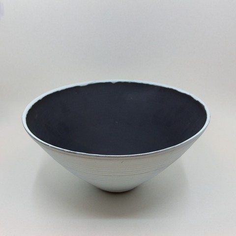 Henrik Rasmussen-Skål Stengods Lys Blå Riller-Norway Designs