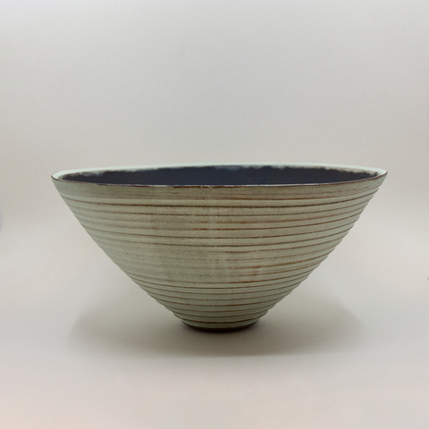 Henrik Rasmussen-Skål Stengods Lys Grønn Riller-Norway Designs