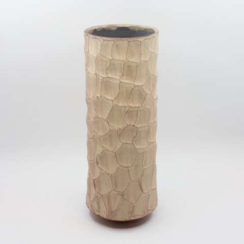 Vase Sylinder Fasetter Fersken fra Henrik Rasmussen