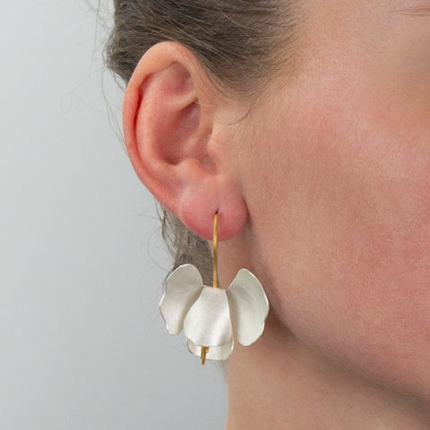 Orchid Earrings Gold Plated Silver