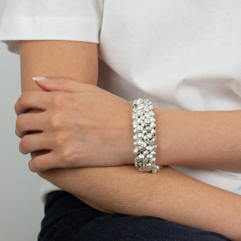 Seashell Armbånd 3 Rads Sølv/Hvit