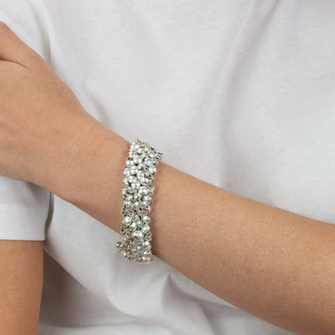 Seashell Armbånd 3 Rads Sølv/Hvit