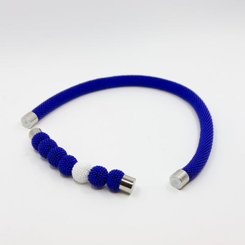 IMPECALB-Heklet Halssmykke m/Glassperler Blå- Norway Designs