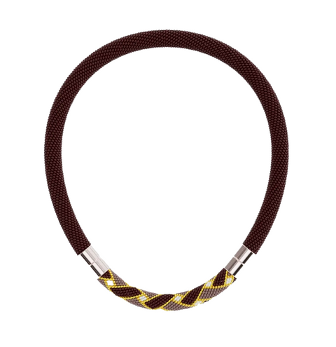 IMPECALB Jewelry-Heklet Halssmykke Vevd Ornament Espresso Brun-Norway Designs