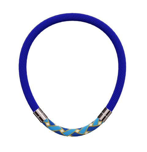 IMPECALB Jewelry Heklet Halssmykke Vevd Ornament Blå-Norway Designs