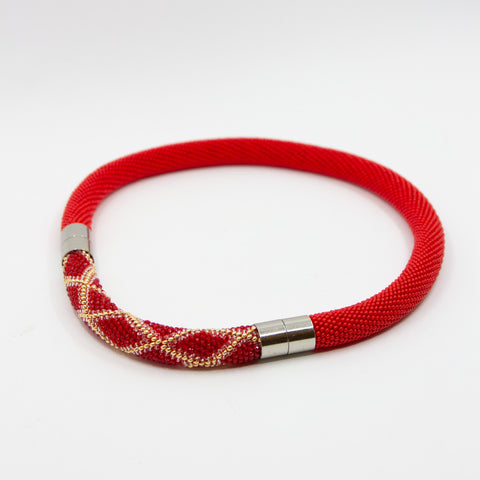 IMPECALB Jewelry-Heklet Halssmykke m/Glassperler rød-Norway Designs