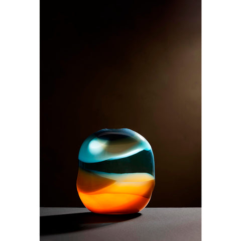  Ida Siebke - Vase Solnedgang Glass Blå/Rosa/Orange - Norway Designs