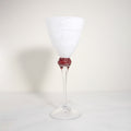 Irene Harvik - Kunstglass Kryss Vinglass Hvit/Burgunder - NOrway Designs