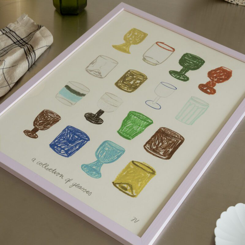 The Poster Club - Plakat 50x70cm A Collection of Glasses - Norway Designs