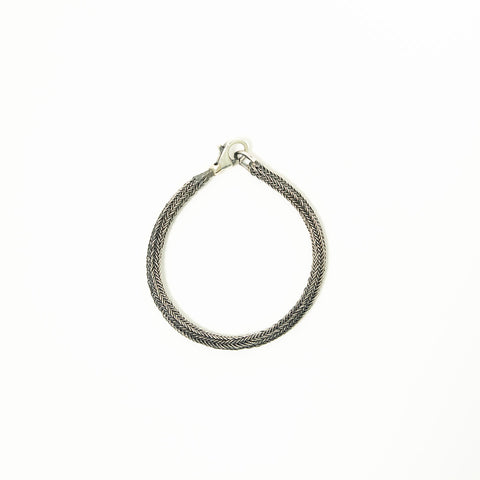 Jørn Lang-Strikket Armbånd 17cm Tett Sølv-Norway Designs