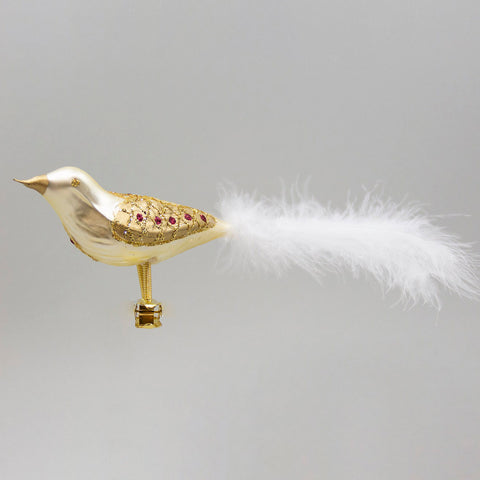 Julefugl m/Klips Gull/Rød - Norway Designs