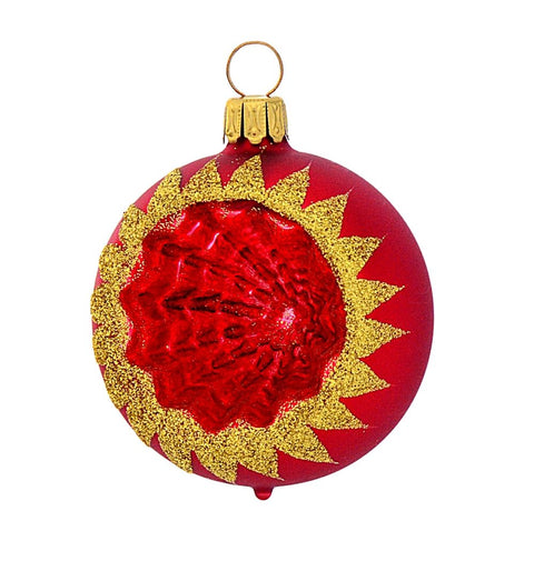 Julepynt Glasskule Rød 6cm-Norway Designs