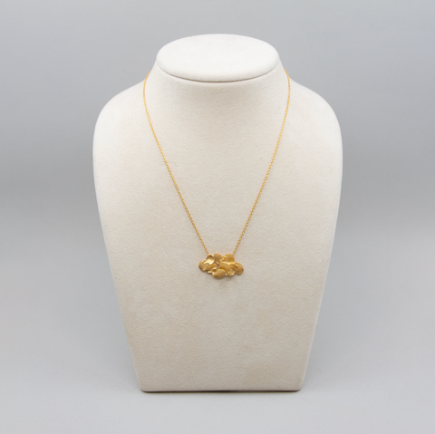 Kaja Gjedebo-Lilypond Anheng m/Kjede Stort Forgylt Sølv-Norway Designs