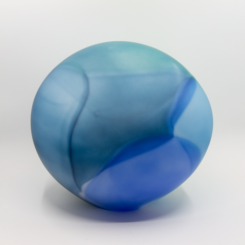 Glassten Blå Stor fra Kari Mølstad, glasskunst