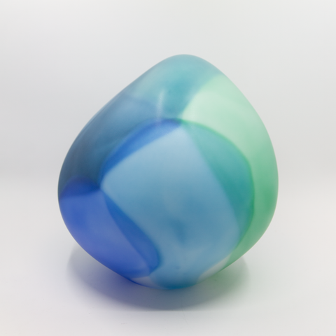 Glassten Blå Stor fra Kari Mølstad, glasskunst