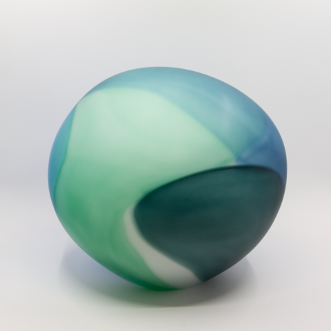 Glassten Blå Stor fra Kari Mølstad, glasskunst