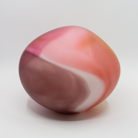 Glassten Rosa Liten fra Kari Mølstad, glassskulptur