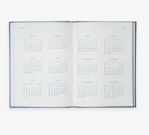 Kalender for 2027 tekstilbundet fra Kartotek Copenhagen