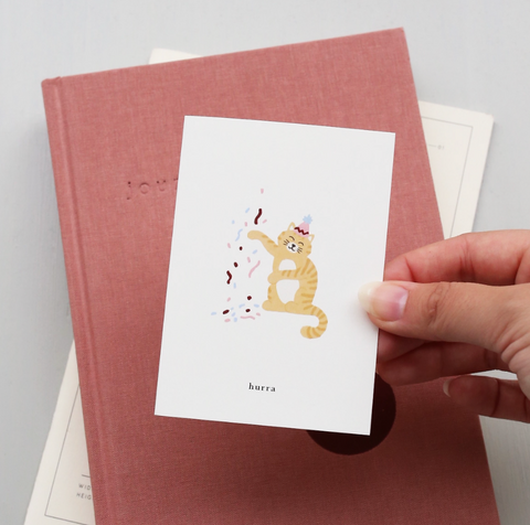 Kartotek-Minikort Katt (Hurra)-Norway Designs