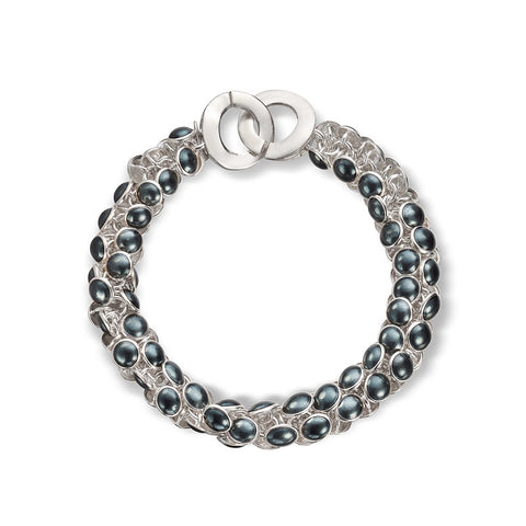 Kathrine Lindman-Seashell Armbånd 1 Rads Sølv/Mørk Grå-Norway Designs