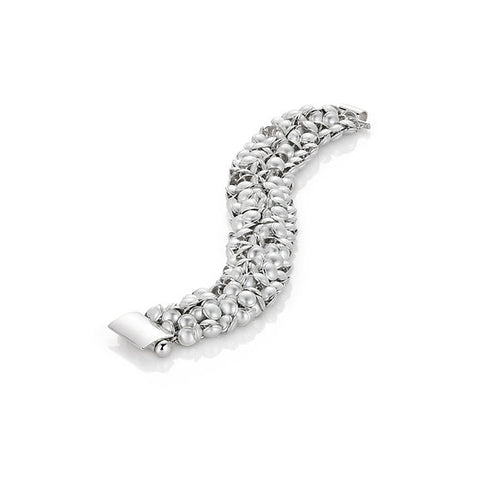 Kathrine Lindman-Seashell Armbånd 3 Rads Sølv/Hvit-Norway Designs