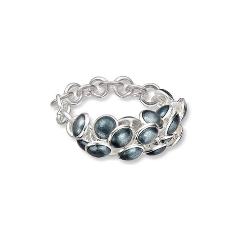 Kathrine Lindman-Seashell Ring 1 Rads Sølv/Mørk Grå-Norway Designs