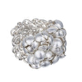 Kathrine Lindman-Seashell Ring 4 Rads Sølv/Hvit-Norway Designs