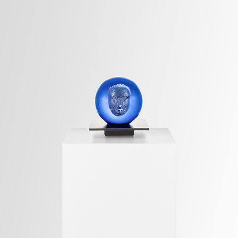 Kosta Boda Glass Skulptur Headman Blå - Norway Designs