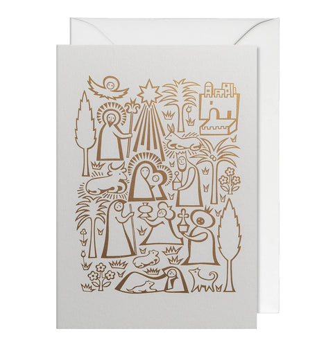 Lagom Design-Julekort Gold Nativity - Norway Designs