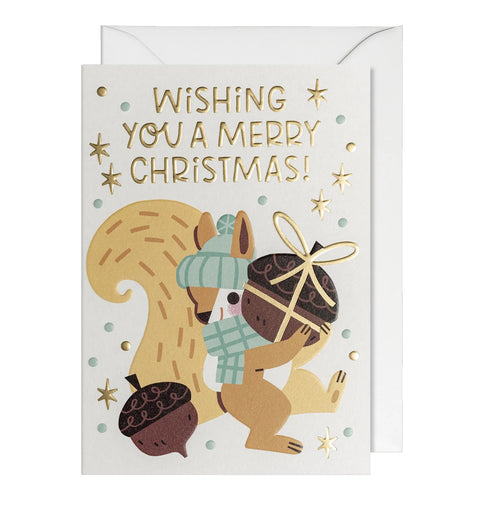 Lagom Design- Julekort Squirrel Wishing You a Merry Christmas- Norway Designs