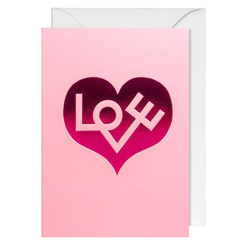 Lagom-Kort-Love Heart Pink-Norway Designs