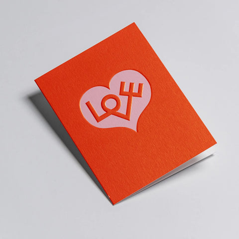 Lagom-minikort Love Heart Red- Norway Designs