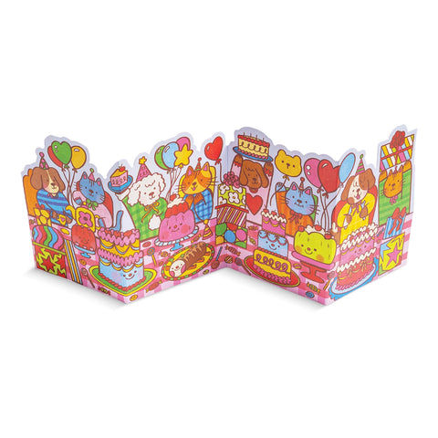 Lagom Design - Utbrettkort -Birthday Party Fold Out Concertina - Norway Designs