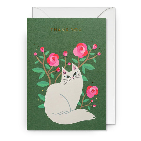Lagom Design - Kort Rose Garden Cat Thank You - Norway Designs