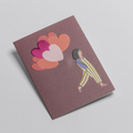 Lagom-Minikort "Heart Balloon Girl"-Norway Designs