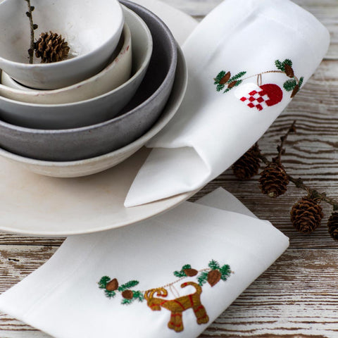 Langkilde & Søn - Juleserviett Julebukk 50x50cm - Norway Designs