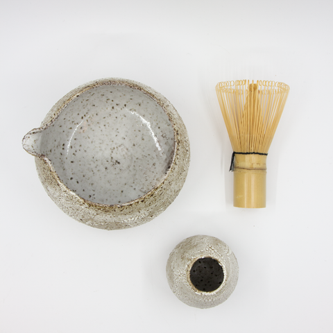 Matchasett Chamott/Kravleglasur fra Liebenberg Ceramics