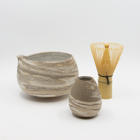 Matchasett  Stengods Marmor Mørk fra Liebenberg Ceramics