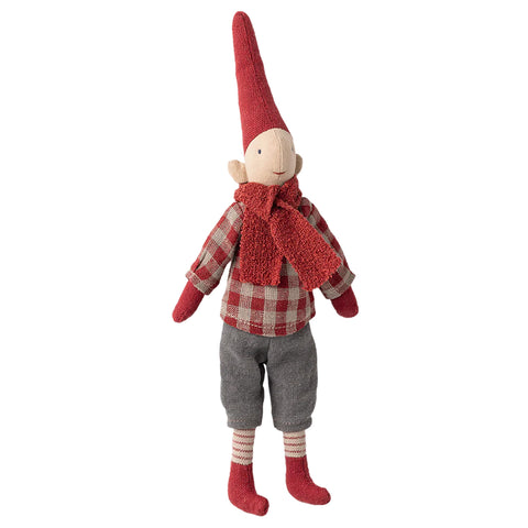 Maileg - Pixy Gutt i Rødrutet Skjorte 26cm - Norway Designs